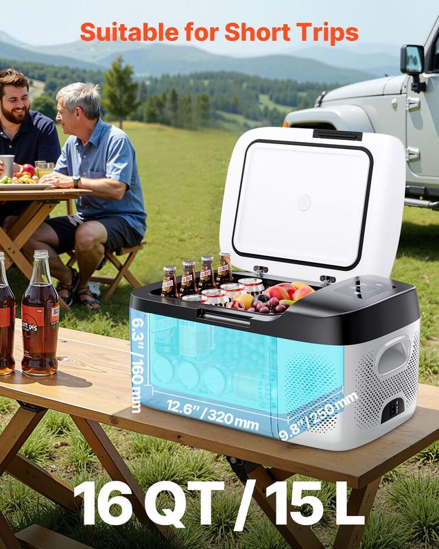 Portable Car Refrigerator Freezer – 16QT/15L Compact Cooling Solution