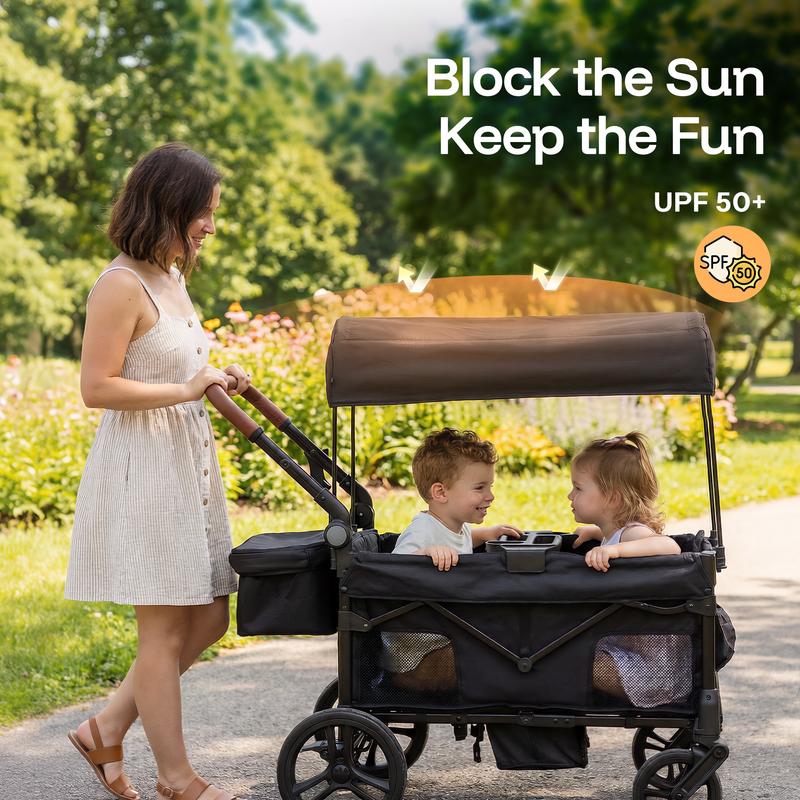 Baby Stroller Wagon, Lightweight Folding Adjustable 2-Seat/4-Seat Travel Stroller