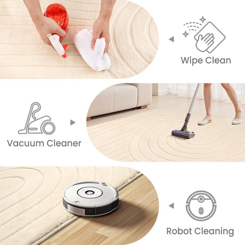 Pet Friendly Fluffy Area Rug, Soft Thick Modern Geometric Tree Ring Jacquard Carpet for Living Room Bedroom Dorm Kids Room summerwins