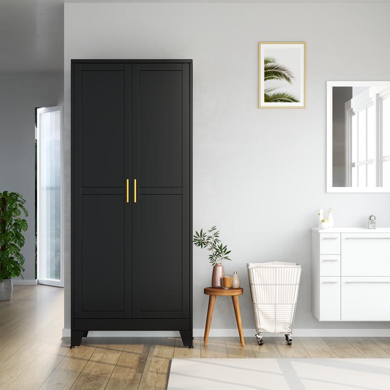 Kitchen Pantry Storage Cabinets with 2 Door and 5 Adjustable Shelves