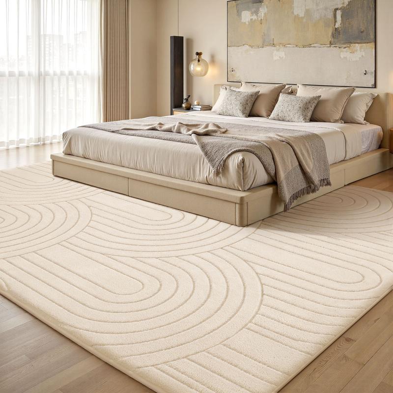 Pet Friendly Fluffy Area Rug, Soft Thick Modern Geometric Tree Ring Jacquard Carpet for Living Room Bedroom Dorm Kids Room summerwins