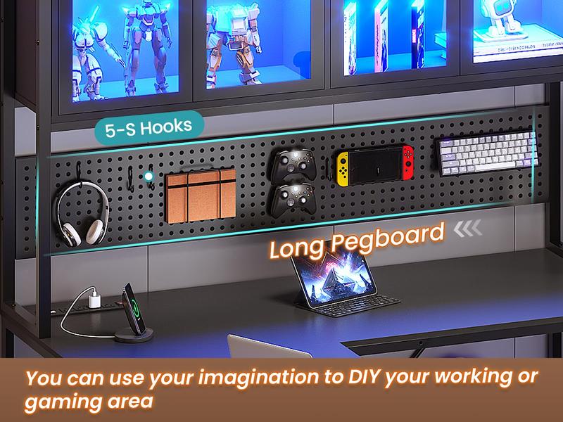 L Shaped Gaming Desk with Drawers