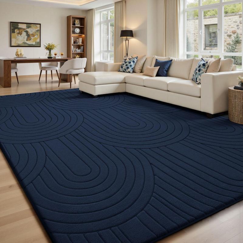 Pet Friendly Fluffy Area Rug, Soft Thick Modern Geometric Tree Ring Jacquard Carpet for Living Room Bedroom Dorm Kids Room summerwins